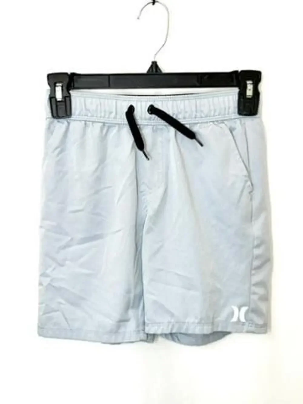 Hurley Boys Board Shorts Size 8 Light Blue Swim Trunks Drawstring Elastic Waist